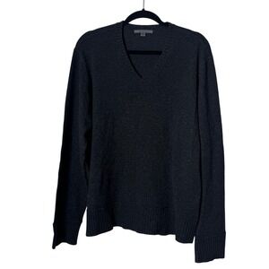 John Varvatos Charcoal Gray Merino Cashmere Silk Blend V-Neck Sweater Mens XL